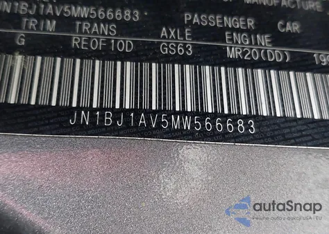 2021 Nissan Rogue Sport S из США, поврежденный, VIN JN1BJ1AV5MW566683